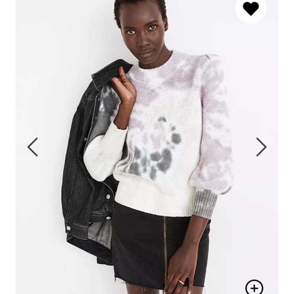 Madewell puffed sleeve tie dye sweater